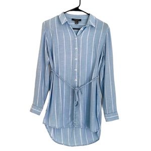 PRIMARK Stripe Tie Button Up T-shirt Dress